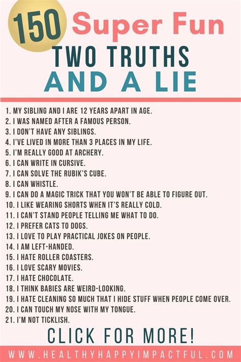 2 truths and a lie game|Two Truths and a Lie: Examples, Ideas, and How to Play .